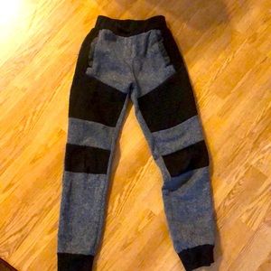 Two tone quilted boys jogger pants